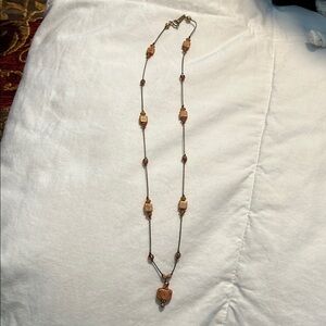 Elegant Beaded Necklace in Gold and Brown